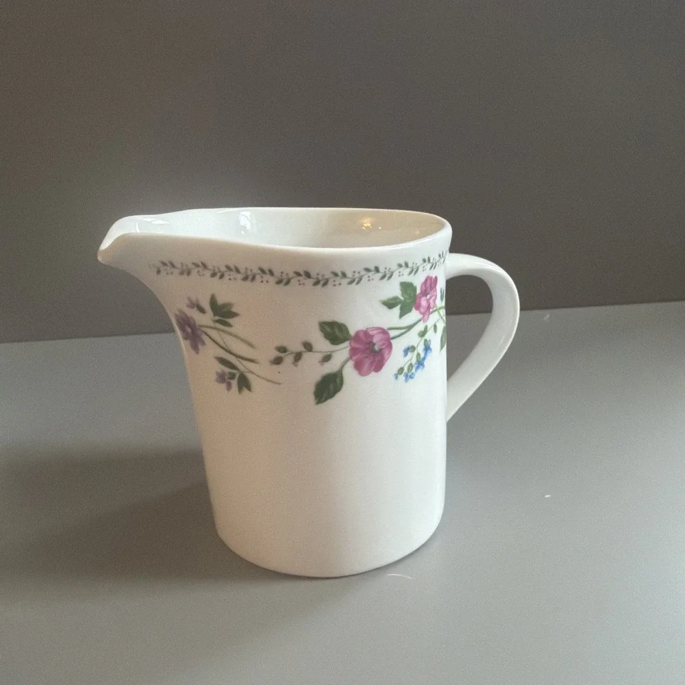 Vintage 1993 Farberware Stoneware English Garden 225 A Creamer & Sugar Bowl